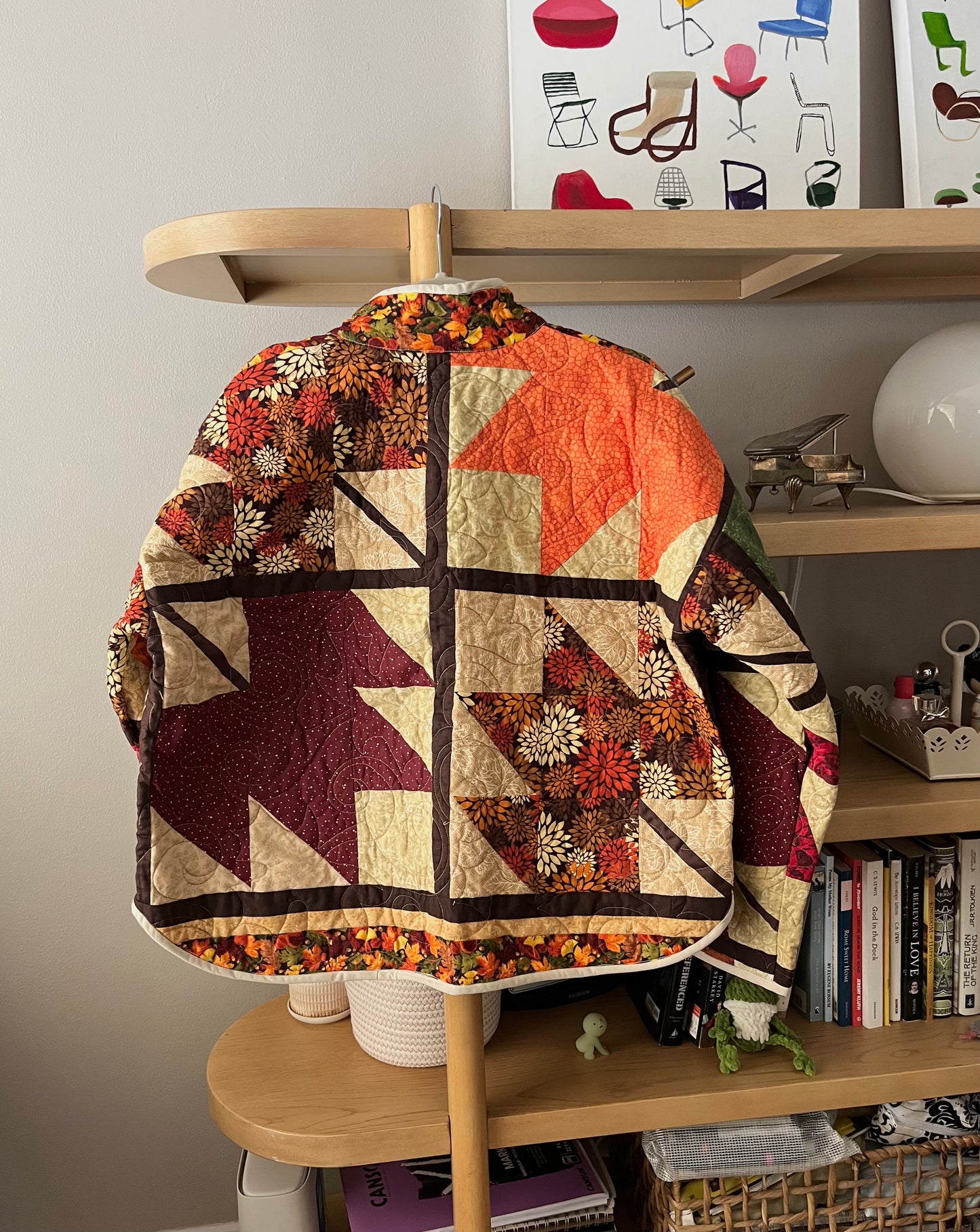 Fall Prints Quilted Jacket Size: M/L