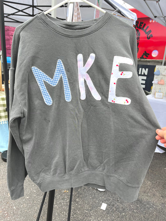 'MKE' Patchwork Crewneck