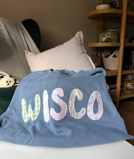 'Wisco' Patchwork Crewneck