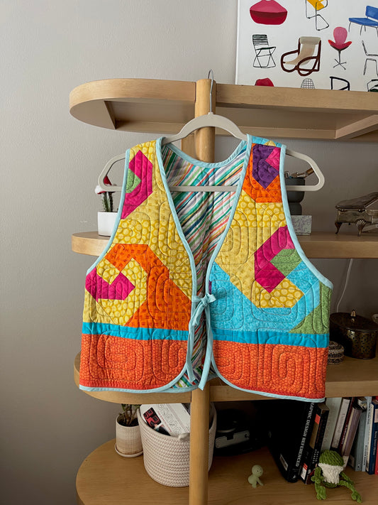 Bright Colors Quilted Vest size M/L
