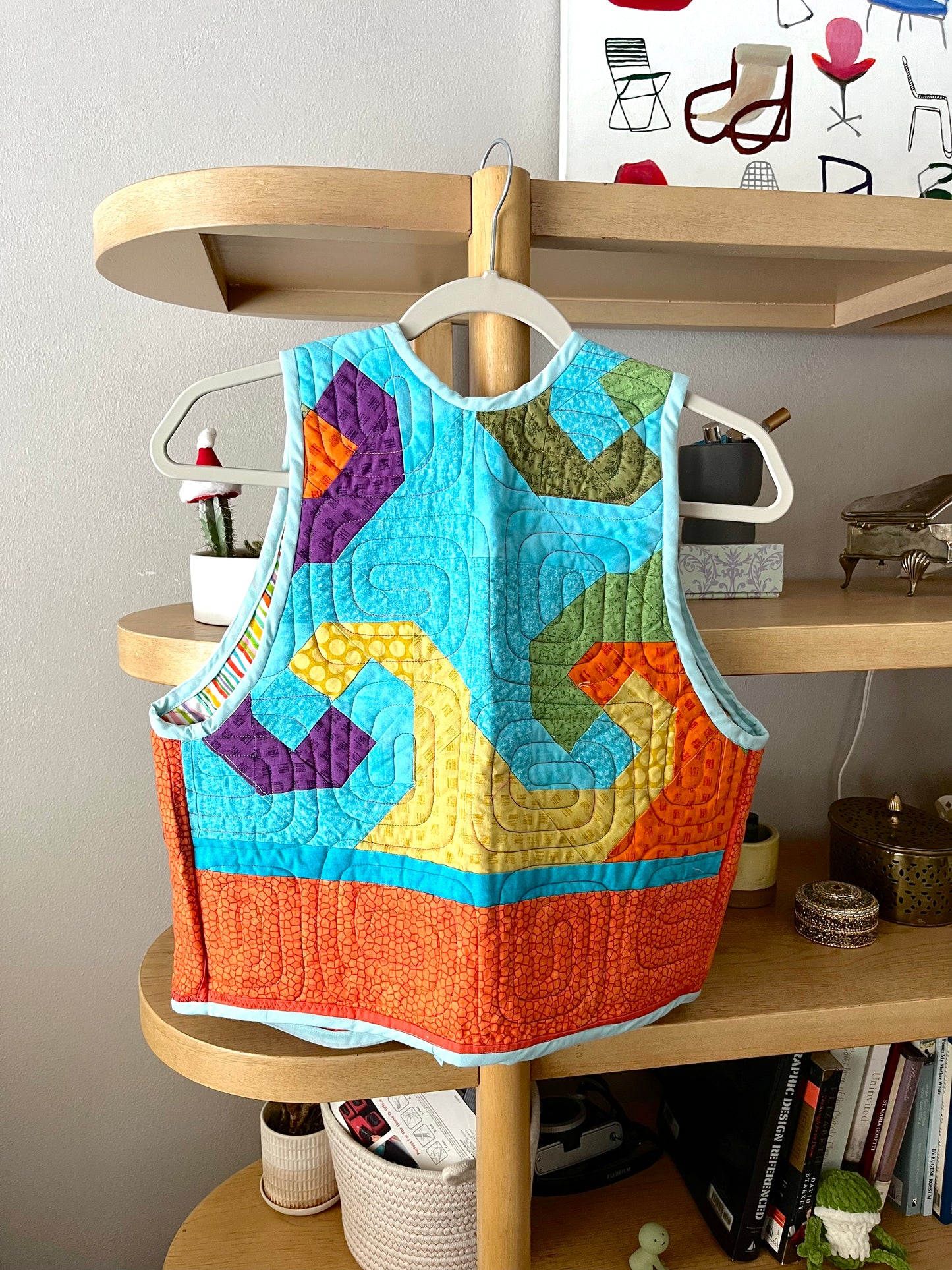 Bright Colors Quilted Vest Size S