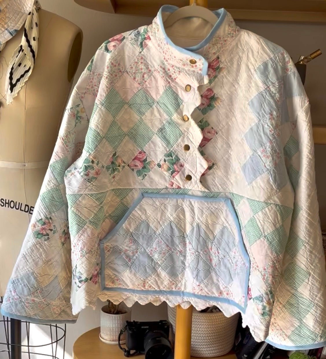 Quilted Pullover- Soft Neutrals