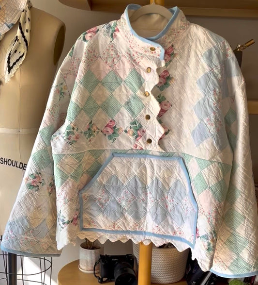 Quilted Pullover- Soft Neutrals
